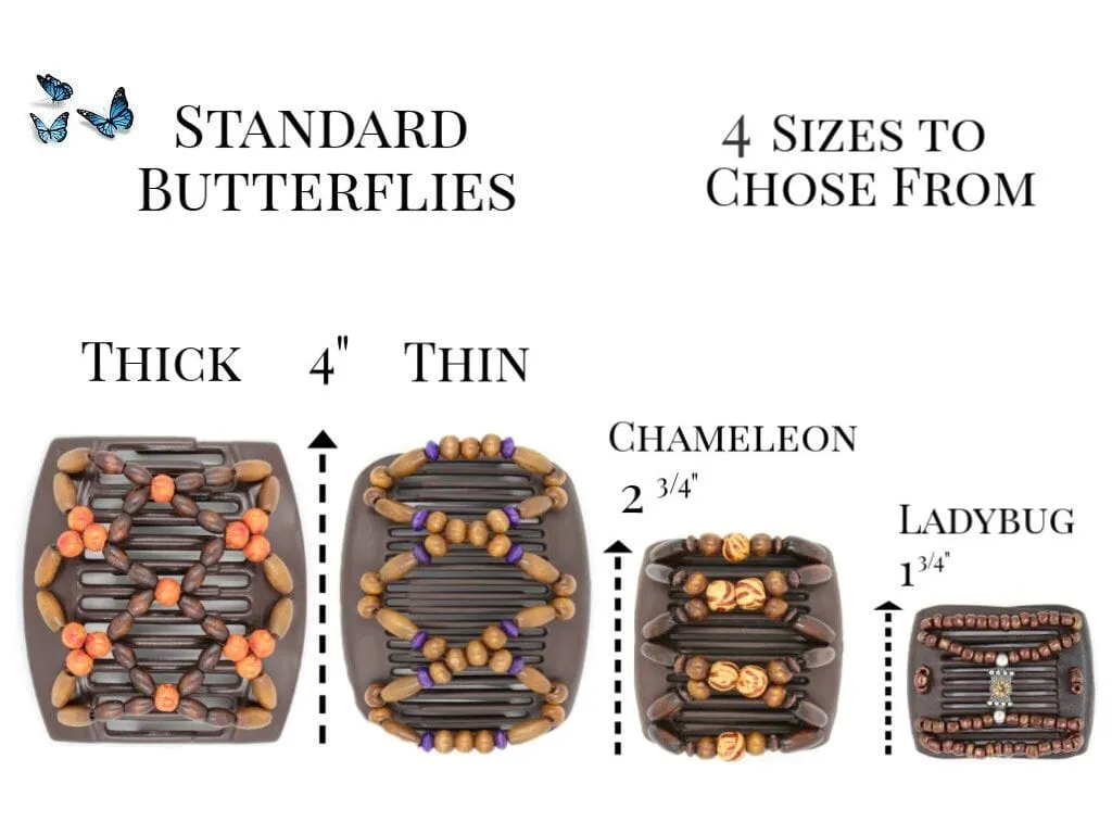 African Butterfly Hair Comb - Dalena Black 127
