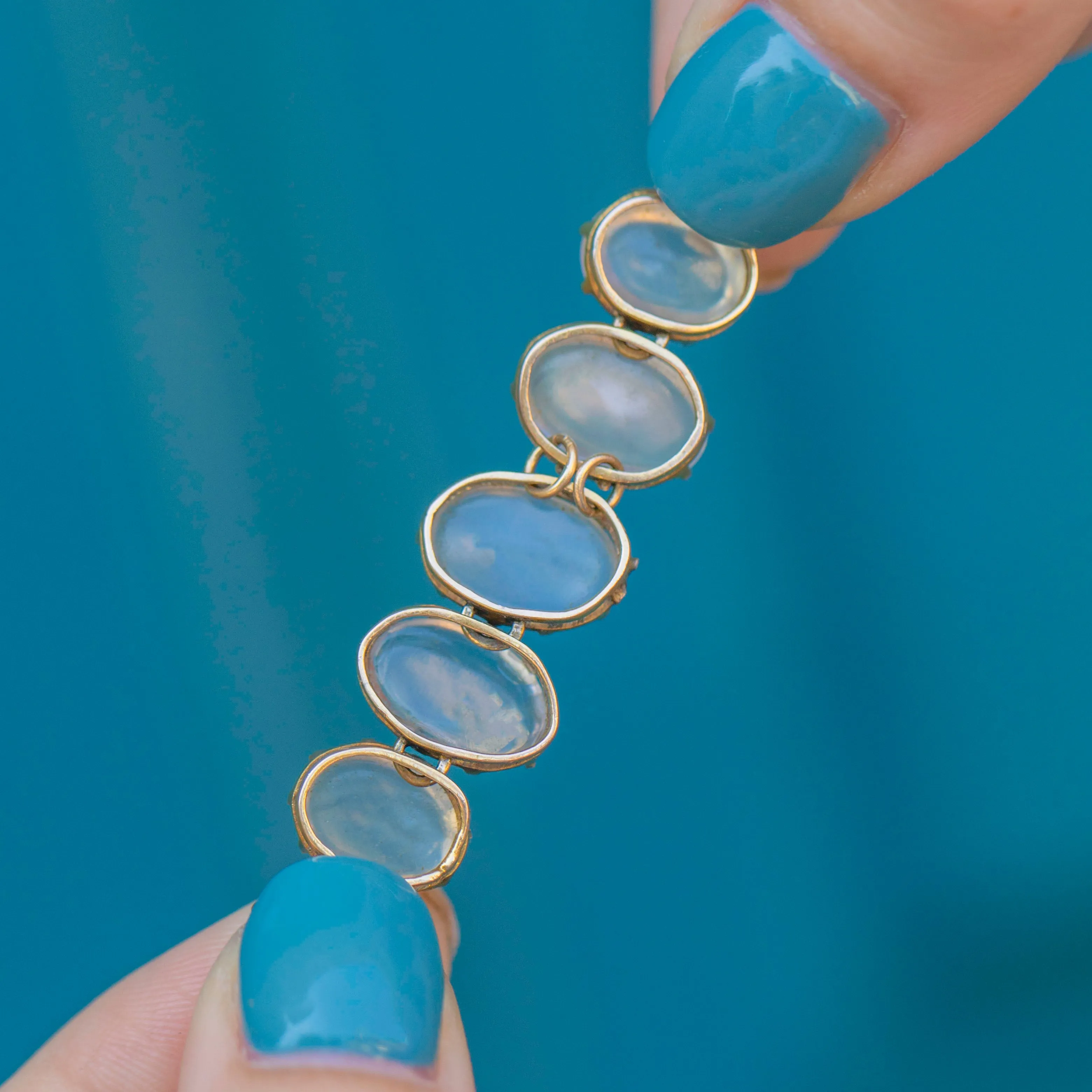 Antique 9ct Gold Moonstone Necklace, 18.75ct