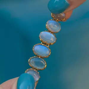 Antique 9ct Gold Moonstone Necklace, 18.75ct