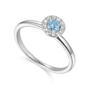 Aquamarine & Diamond Cluster Ring - 9ct White Gold - NTR832AQD-9WG