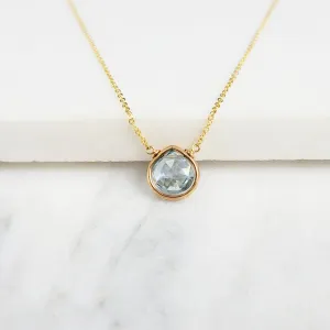 Aquamarine Heart Briolette Pendant Necklace