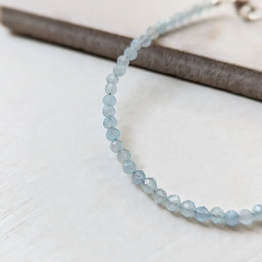 Aquamarine Semi Precious Gemstone Bracelet