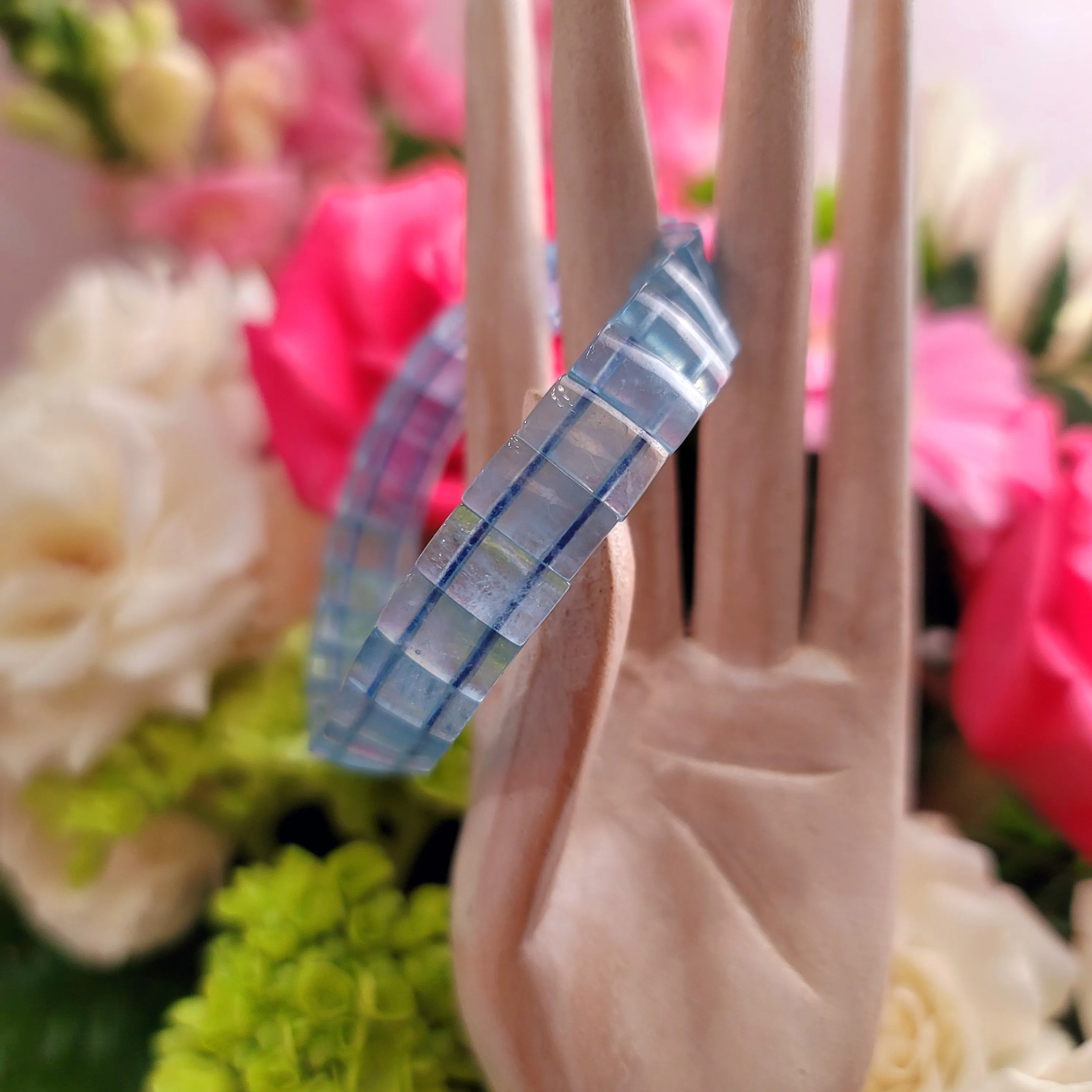 Aquamarine Stretchy Bangle Bracelet for Calm Communication