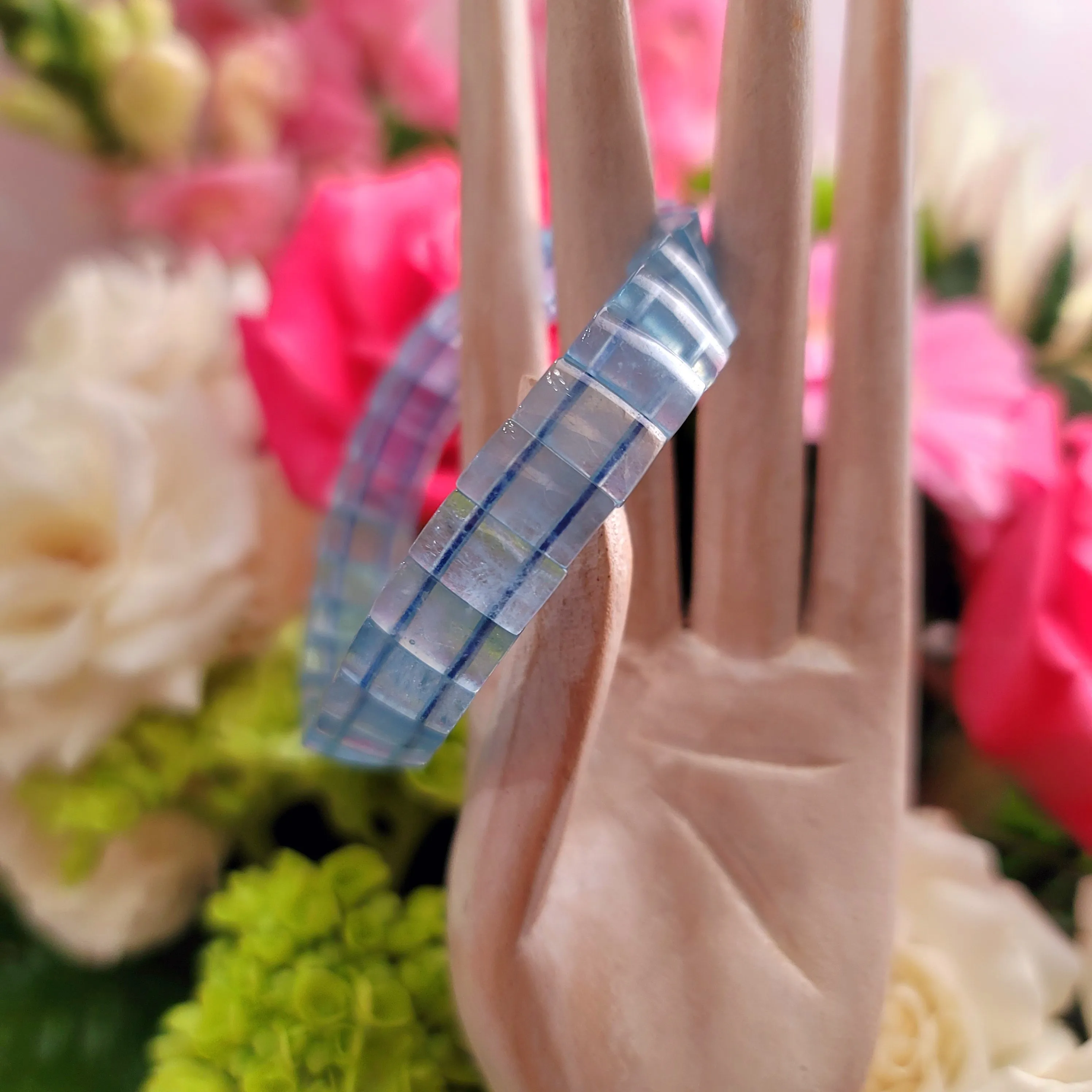 Aquamarine Stretchy Bangle Bracelet for Calm Communication
