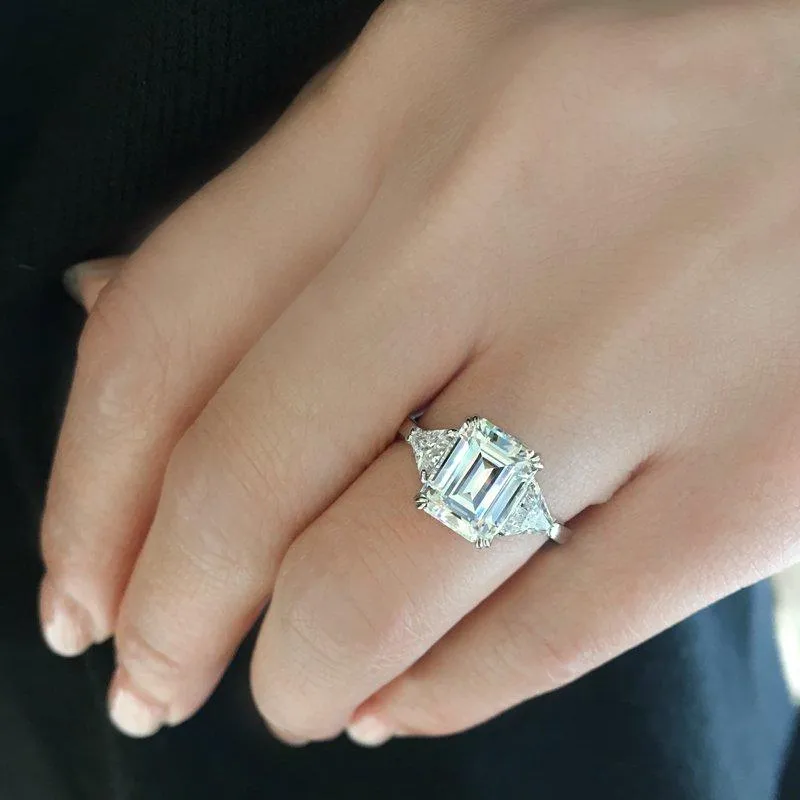 Bailey Petite Emerald Trillion Sides Ring