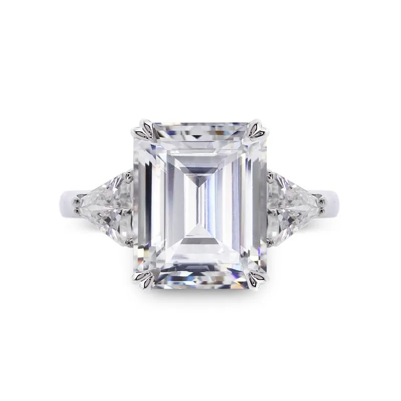Bailey Petite Emerald Trillion Sides Ring
