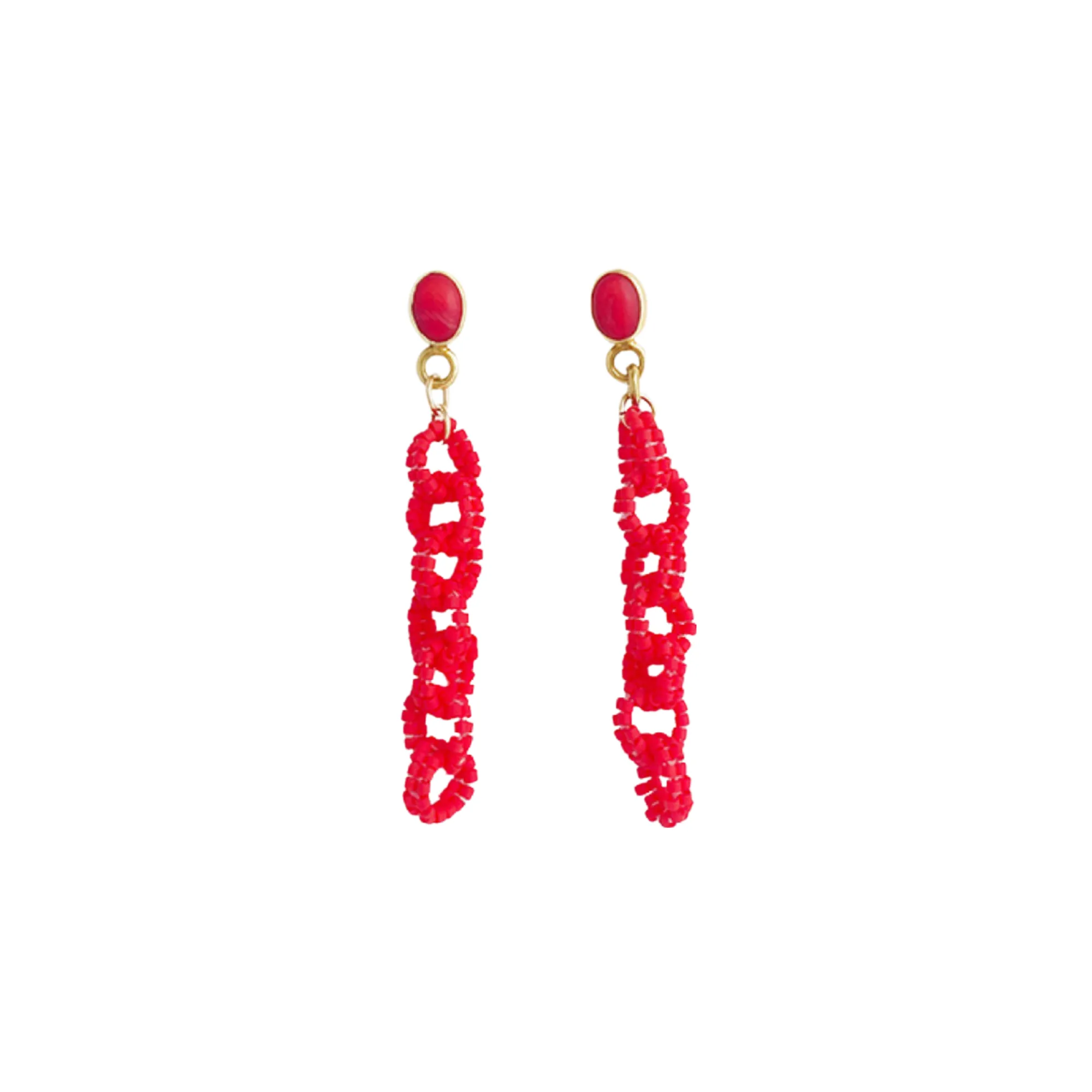 Beaded Link Earrings