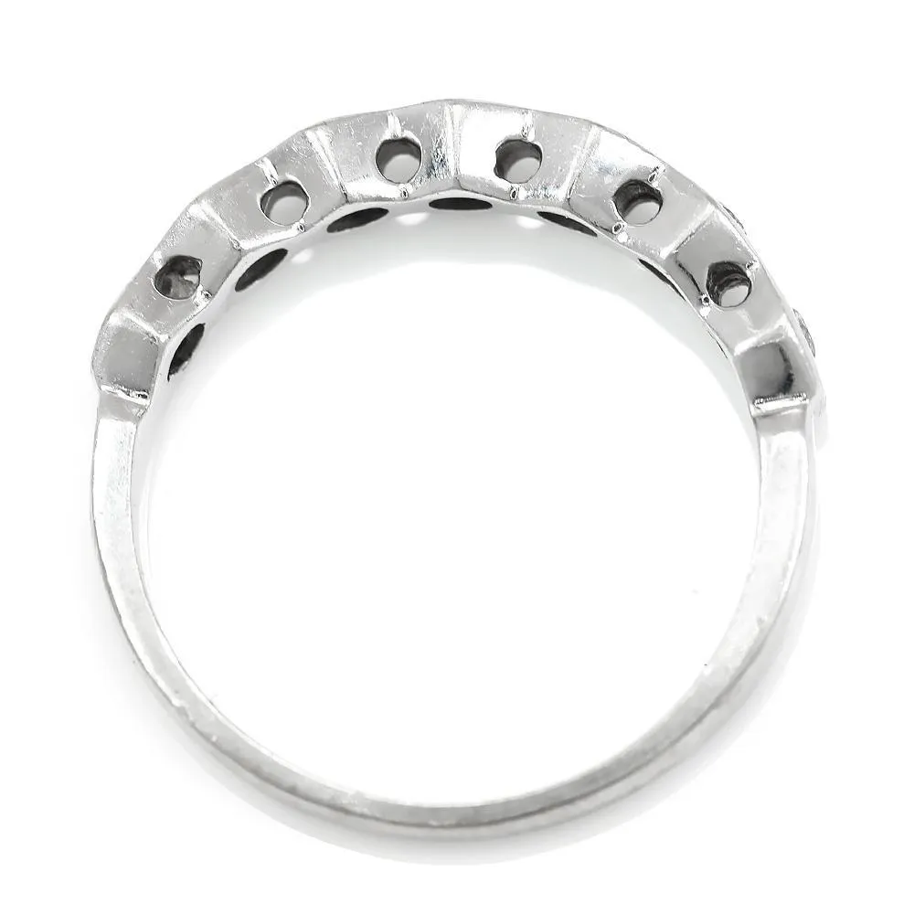 Bezel Set Round Diamond Anniversary Band Stackable 14K