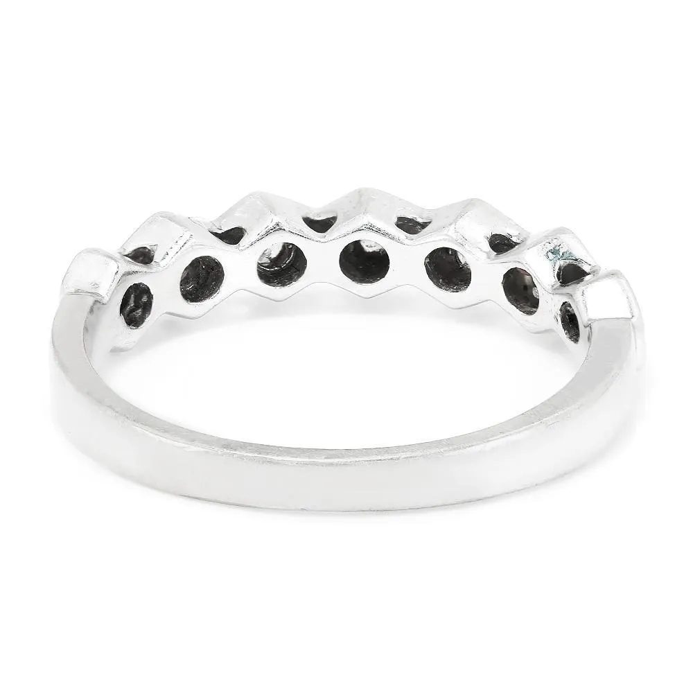 Bezel Set Round Diamond Anniversary Band Stackable 14K