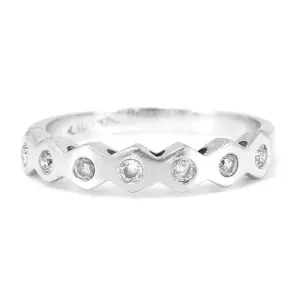 Bezel Set Round Diamond Anniversary Band Stackable 14K