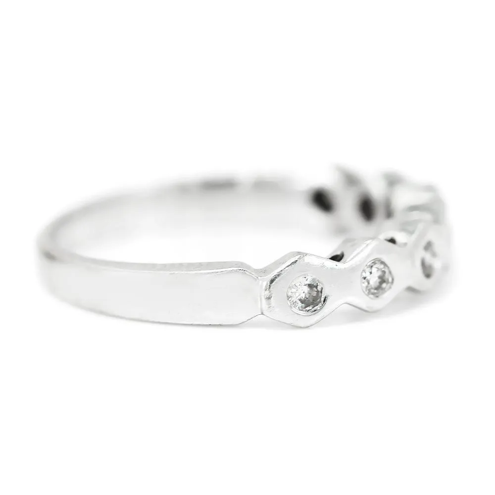 Bezel Set Round Diamond Anniversary Band Stackable 14K