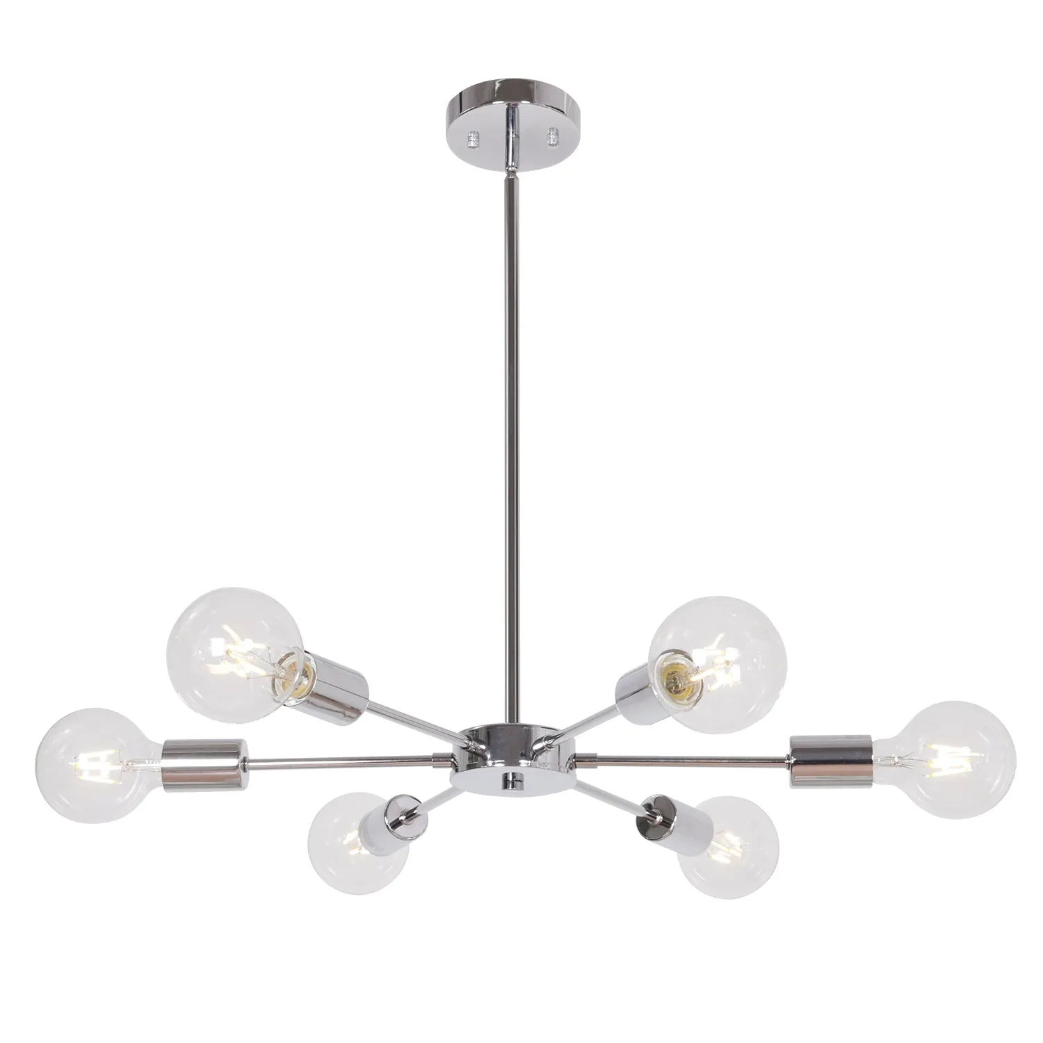 BONLICHT 6 Lights Chrome Sputnik Chandelier