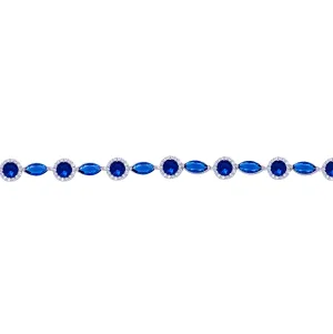 Bracelet Silver With A Blue Rounded Lobes