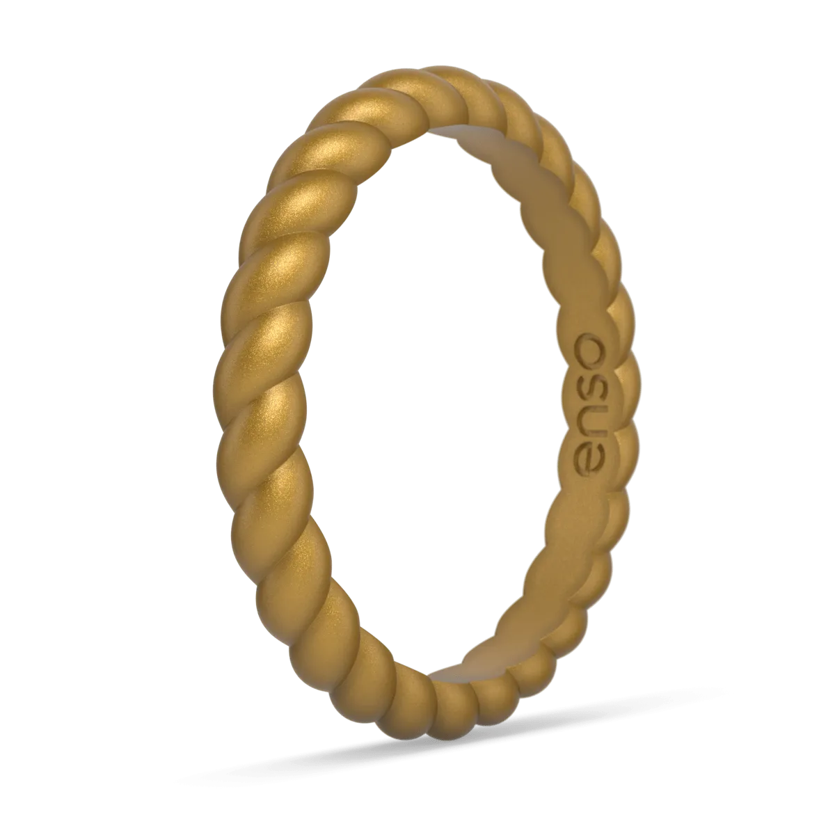 Braided Stackable Silicone Ring - Metallic Gold