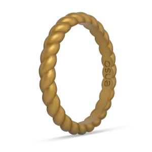Braided Stackable Silicone Ring - Metallic Gold