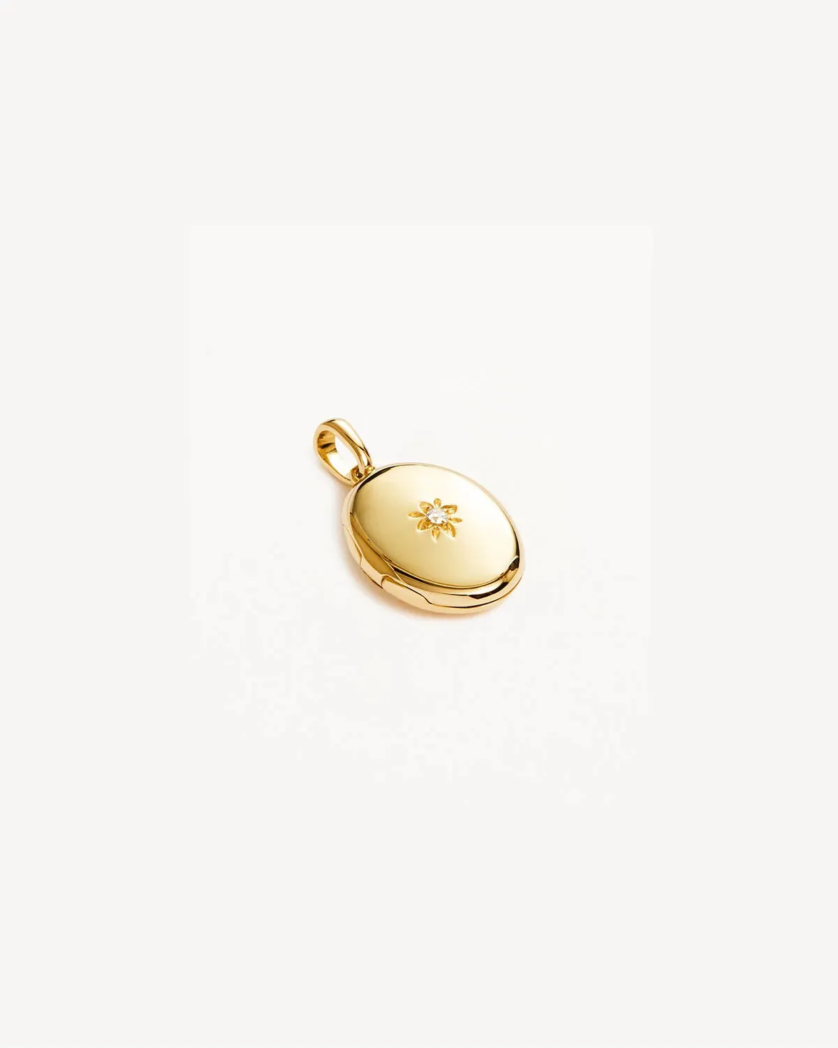 by charlotte Rounded Lotus Locket Pendant - 18k Gold