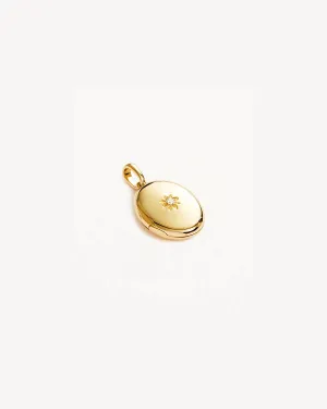 by charlotte Rounded Lotus Locket Pendant - 18k Gold