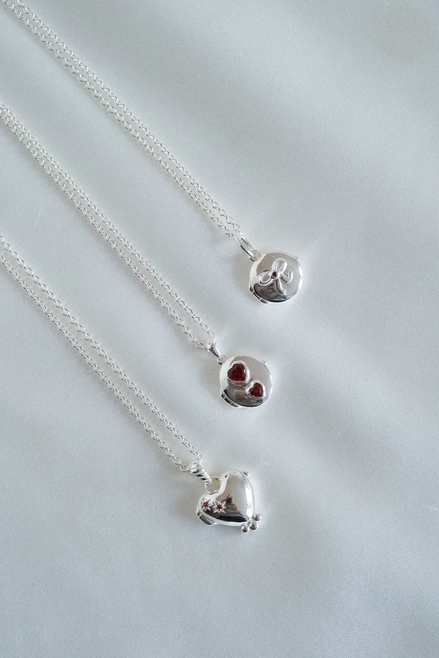 Carla Bow Engravable Locket Necklace - Sterling Silver