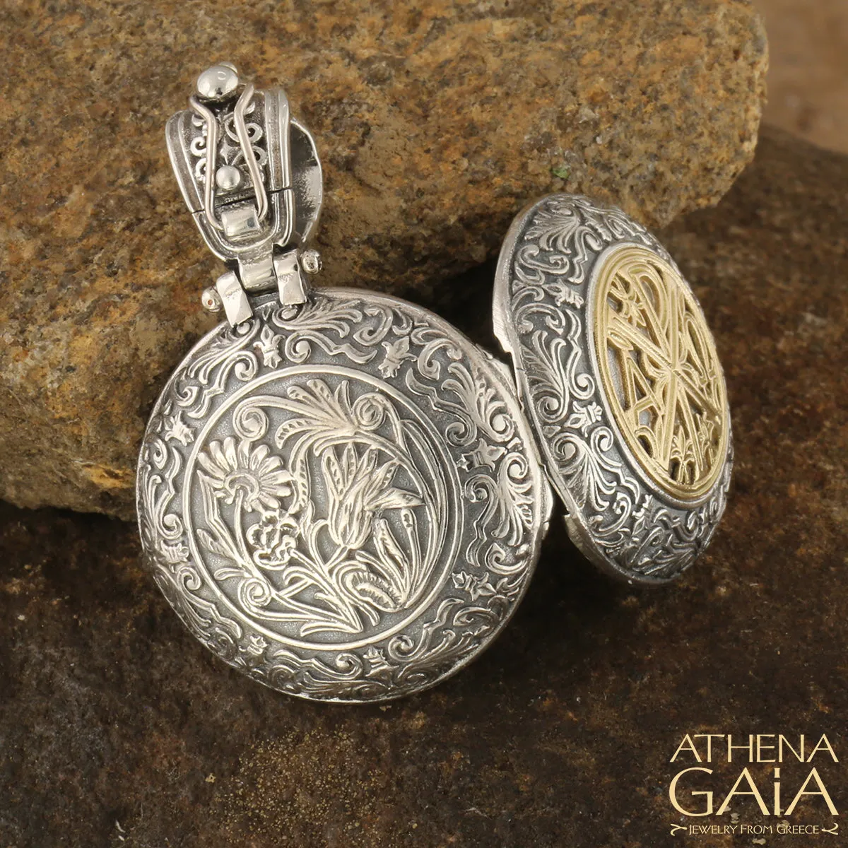 Chi Rho Cross Round Locket