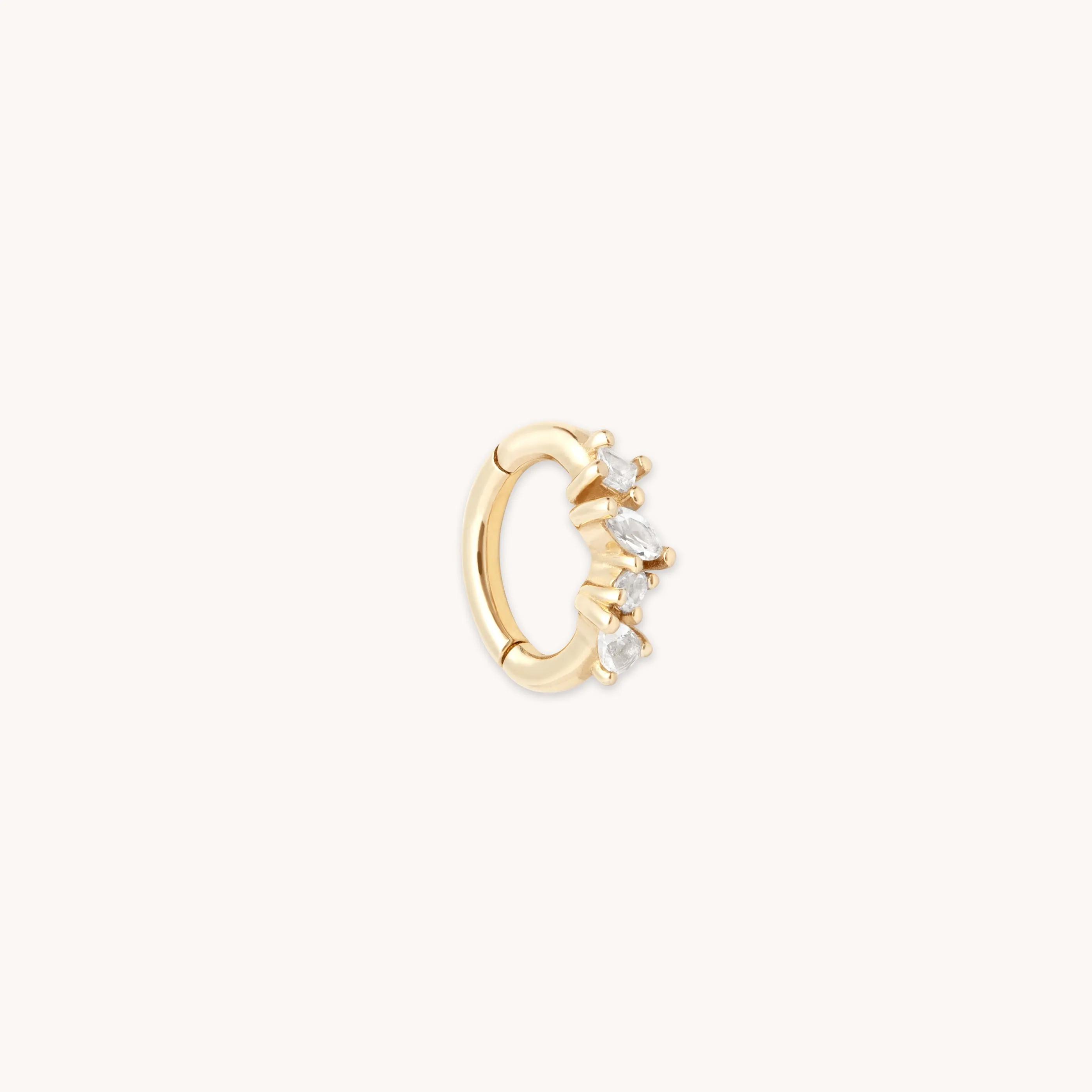 Cluster Topaz Rook Hoop in Solid Gold
