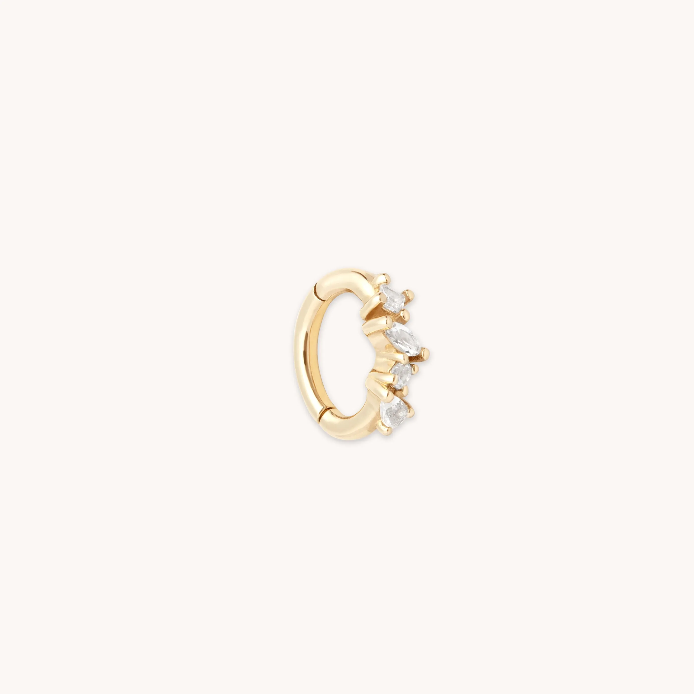 Cluster Topaz Rook Hoop in Solid Gold