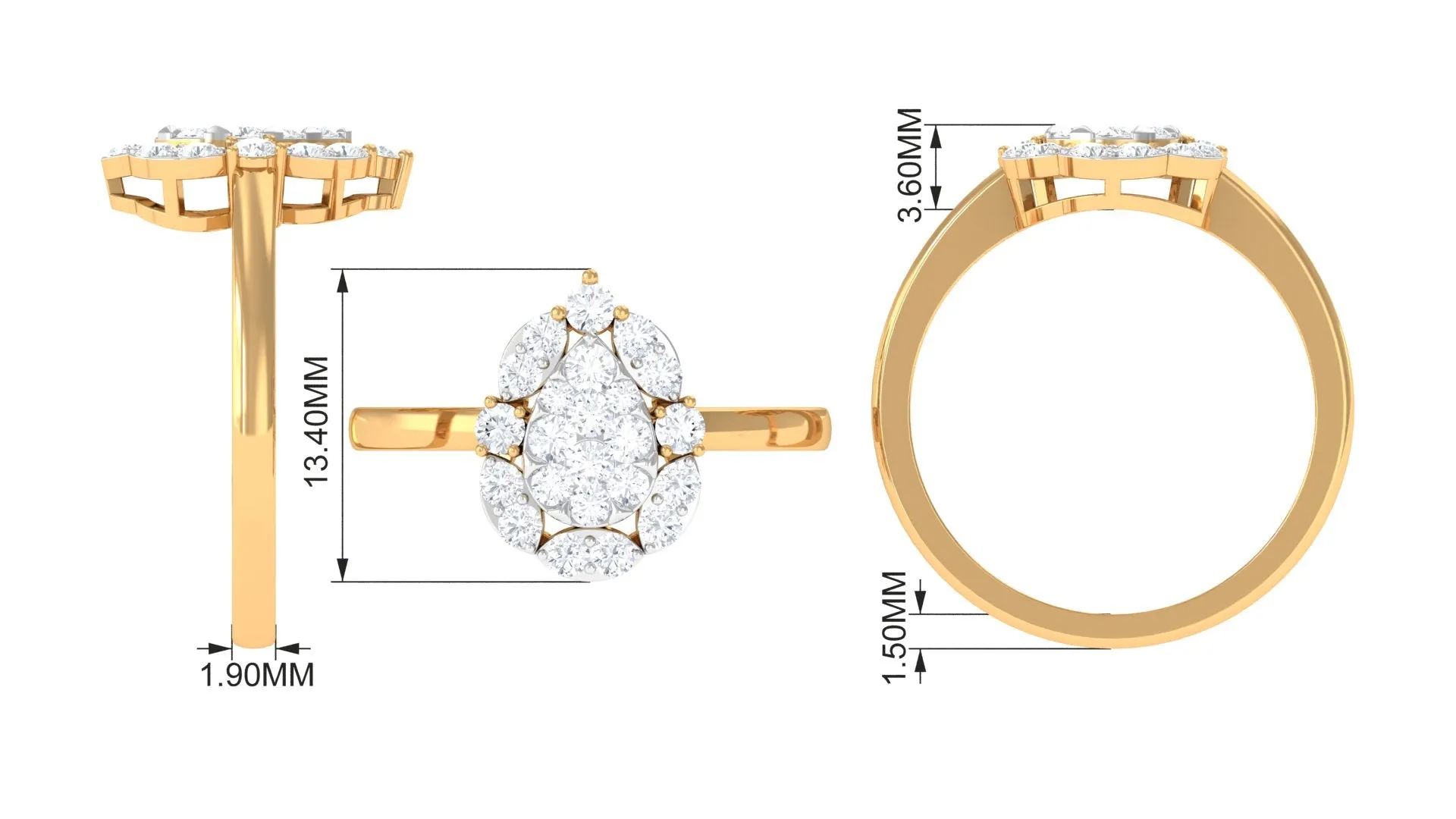 Cubic Zirconia Engagement Ring in Illusion Setting
