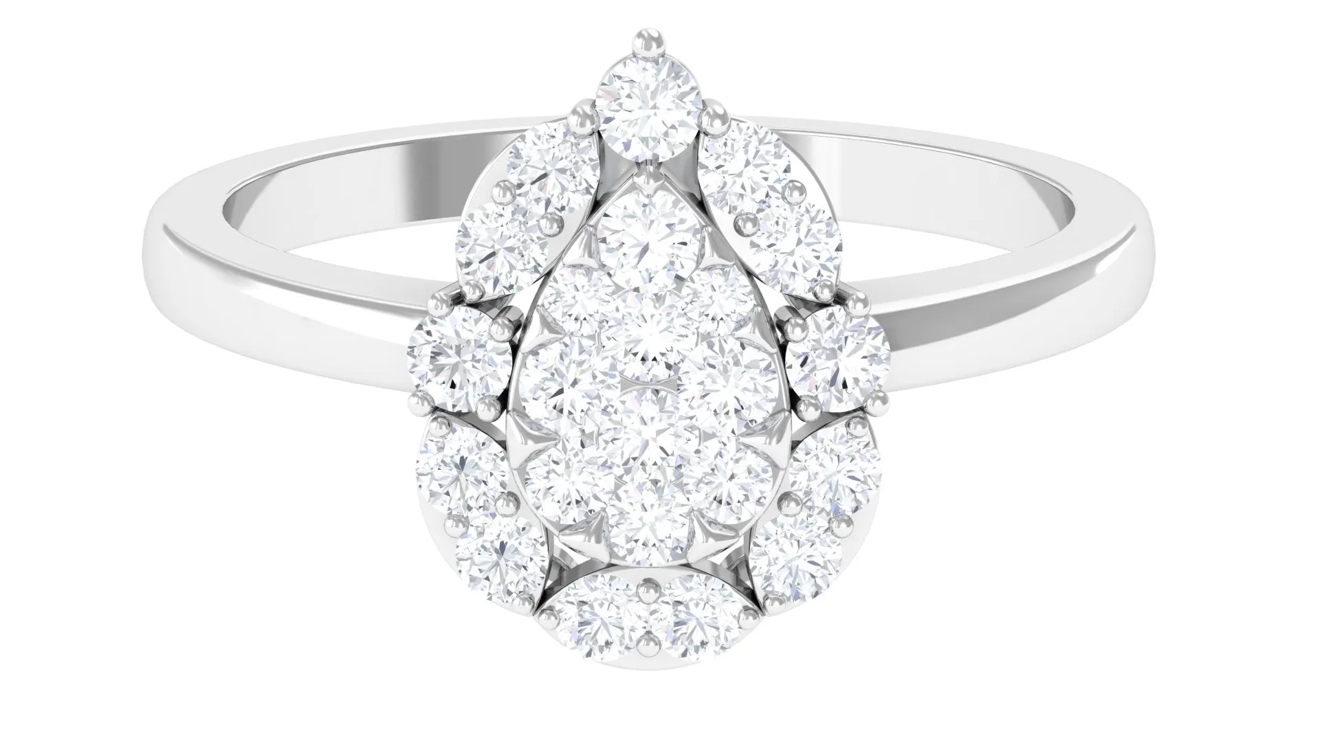 Cubic Zirconia Engagement Ring in Illusion Setting