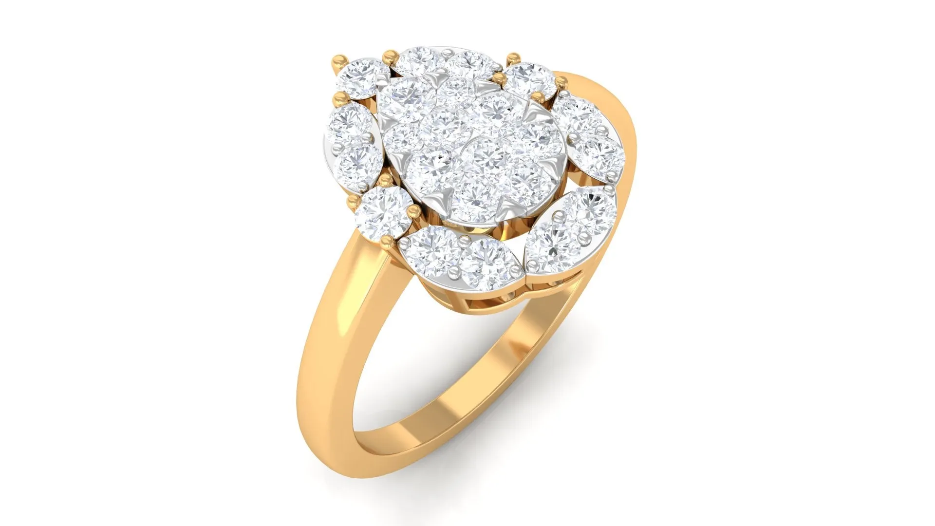 Cubic Zirconia Engagement Ring in Illusion Setting