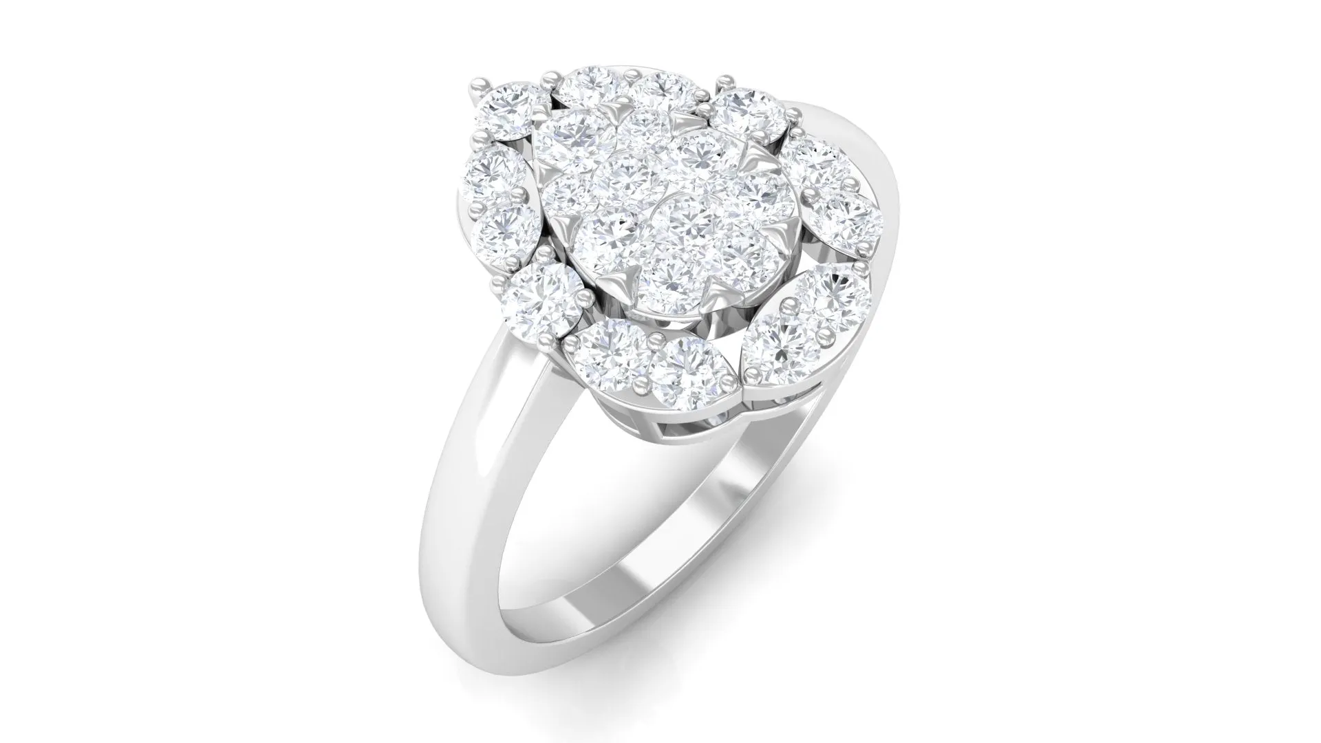 Cubic Zirconia Engagement Ring in Illusion Setting