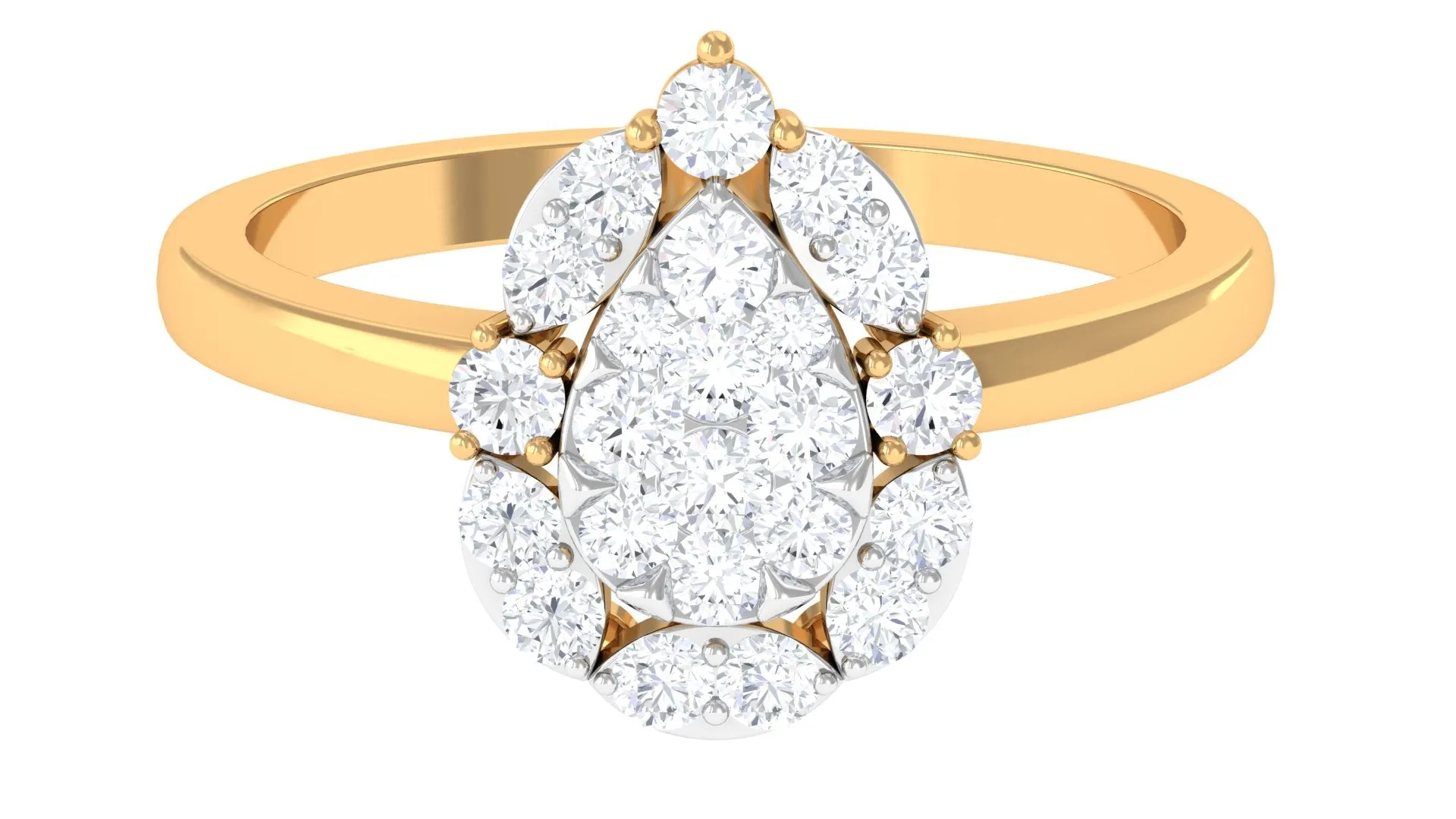 Cubic Zirconia Engagement Ring in Illusion Setting