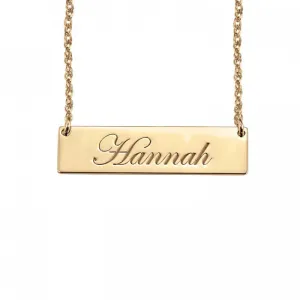 Cursive Name Bar Necklace
