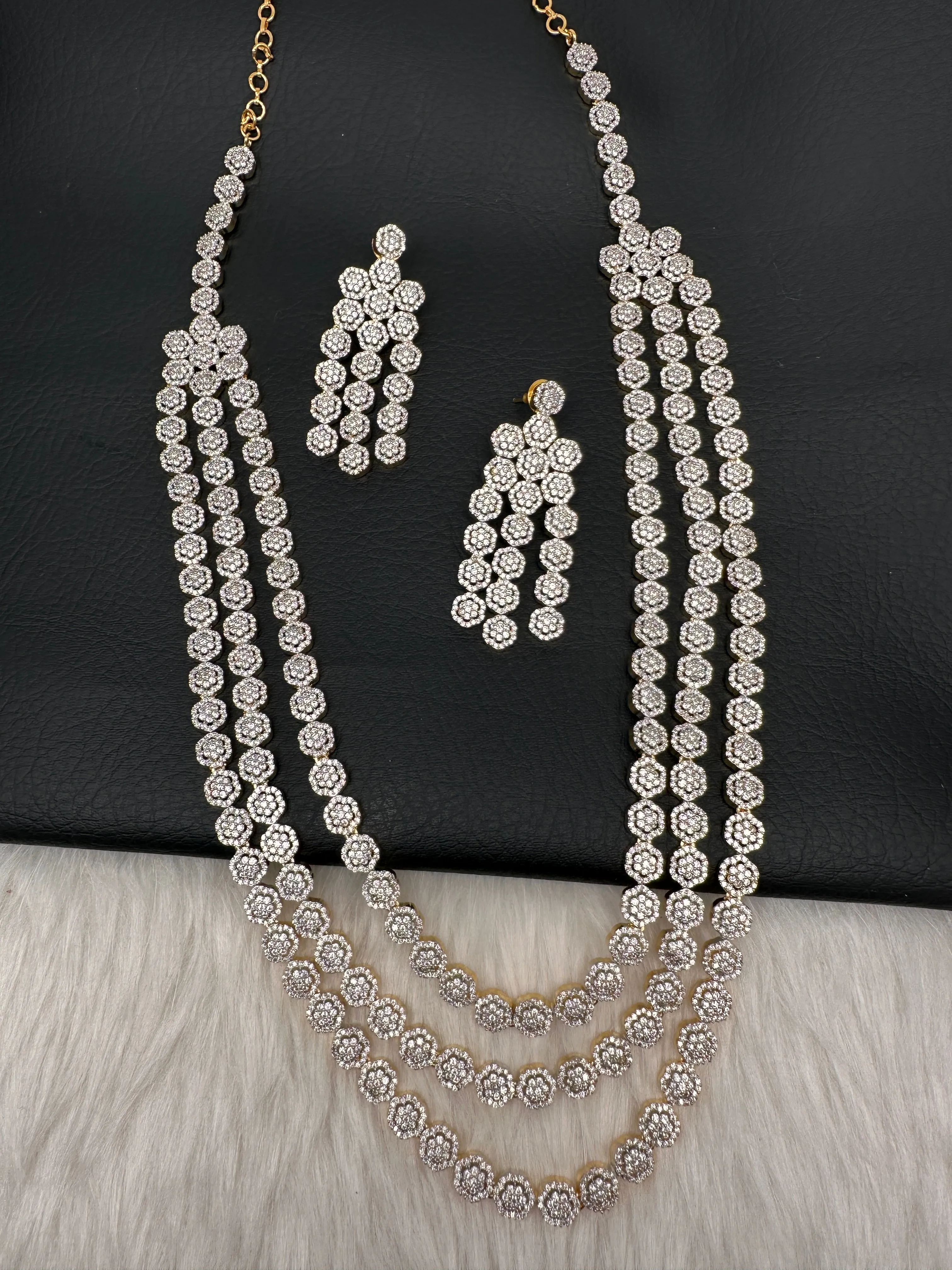 CZ Multi Layer Long Necklace