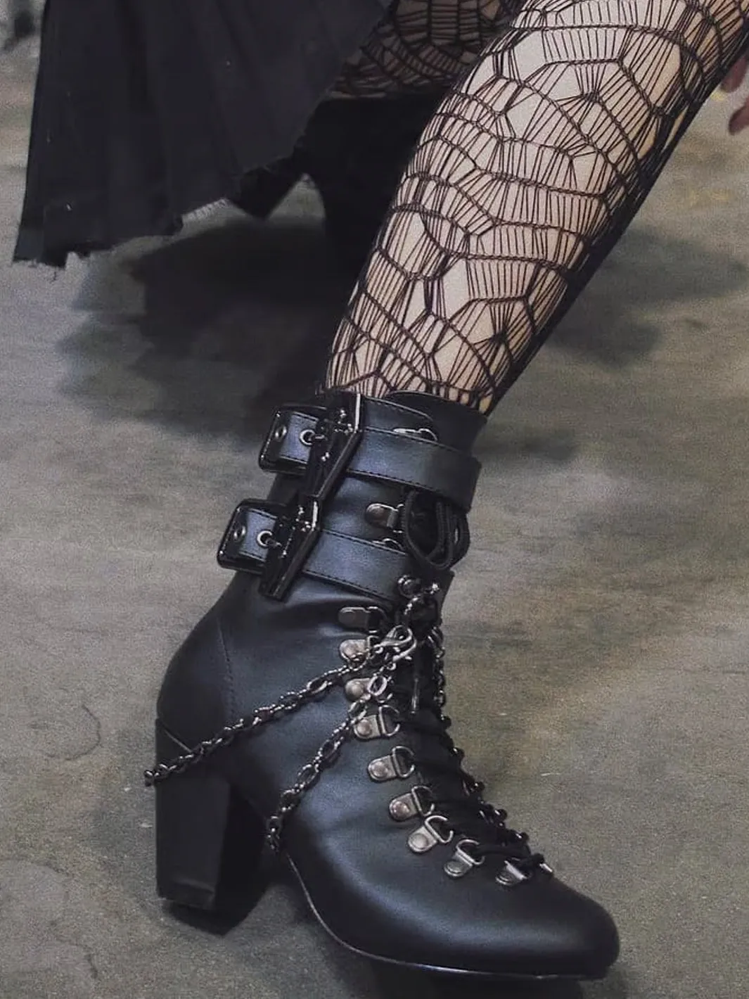 DEMONIA VIVIKA-128 - BLACK VEGAN LEATHER ✰ PRE ORDER ✰