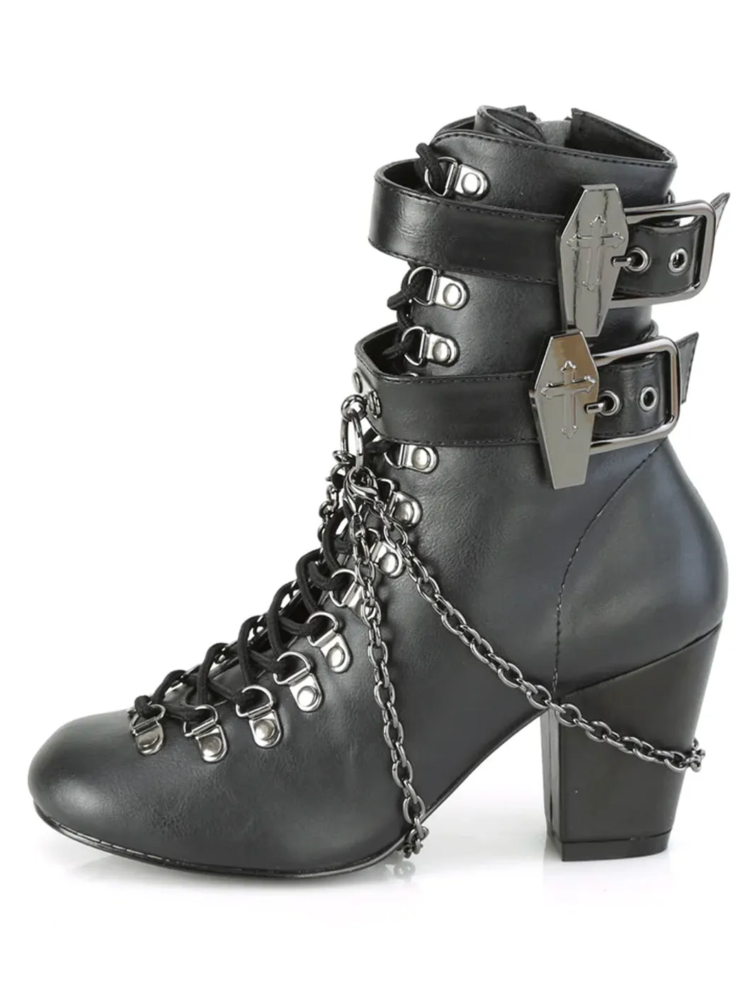 DEMONIA VIVIKA-128 - BLACK VEGAN LEATHER ✰ PRE ORDER ✰
