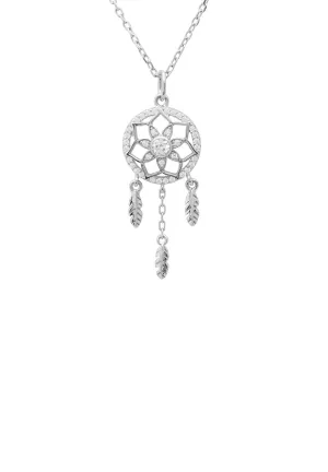 Dreamcatcher Necklace Silver