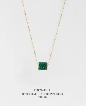 EDEN   ELIE Single bead with chain - Emerald Green