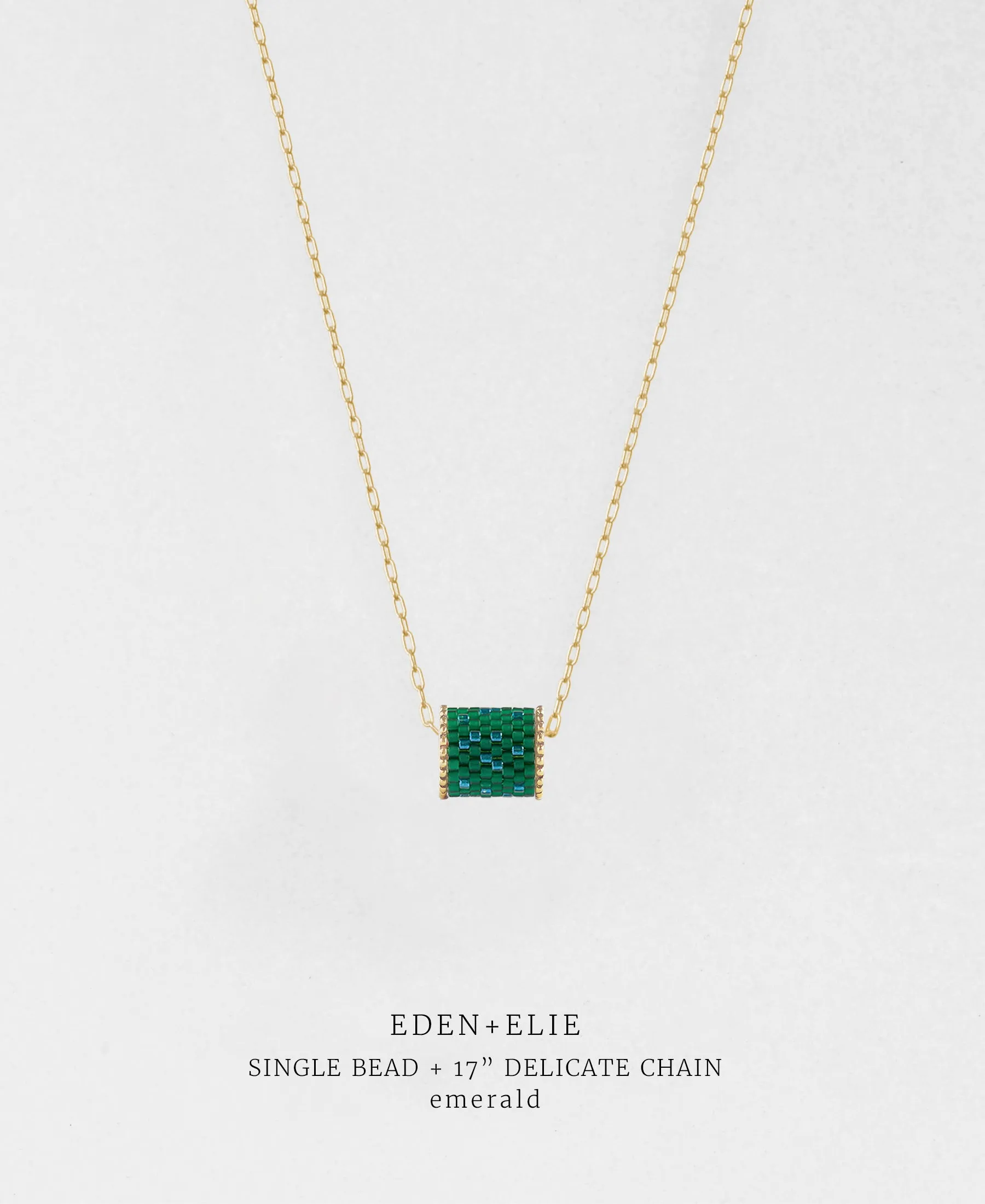 EDEN   ELIE Single bead with chain - Emerald Green