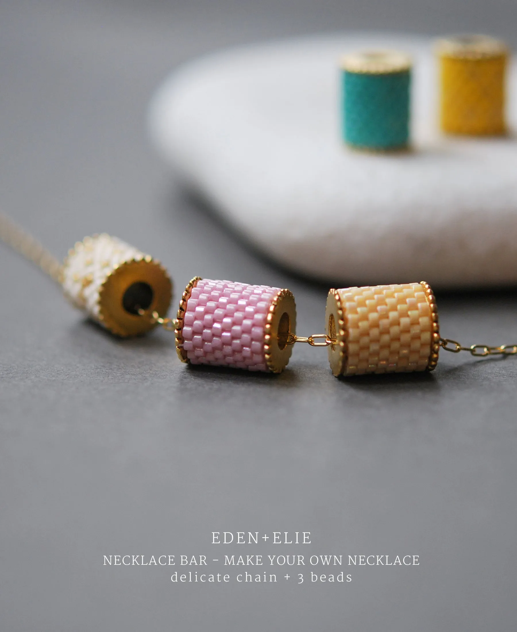 EDEN   ELIE Single bead with chain - Emerald Green