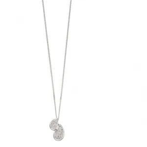 Elements Silver Double Pave Teardrop Pendant P4540C