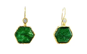 Emerald 14K gold erring