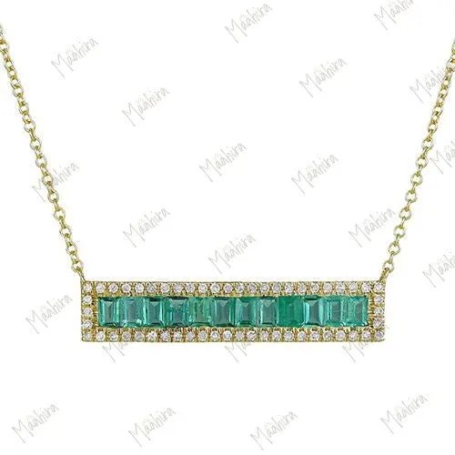 Emerald Baguette Necklace