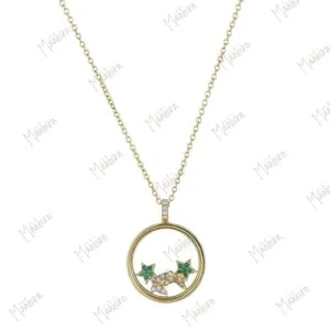 Emerald Butterflies Shaker Pendant Chain