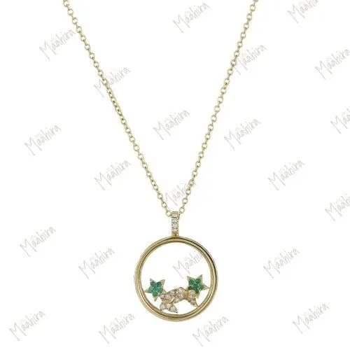 Emerald Butterflies Shaker Pendant Chain