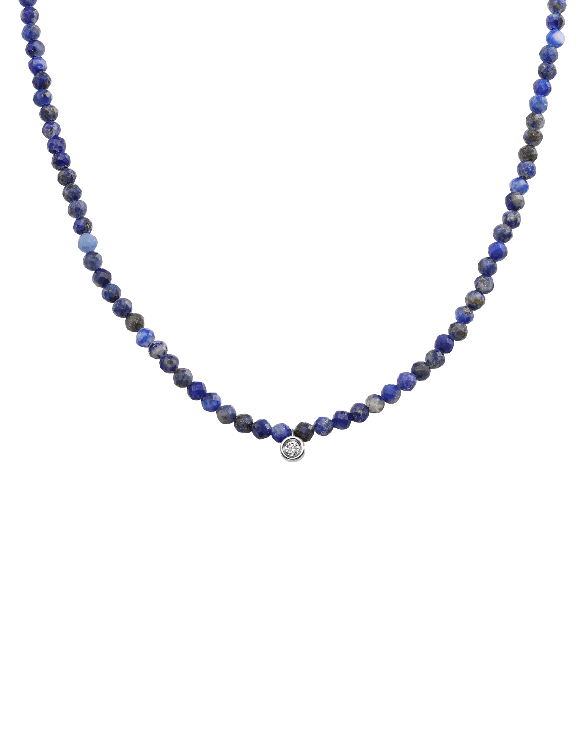 Emerald Gemstone & Diamond Necklace - 14K White Gold