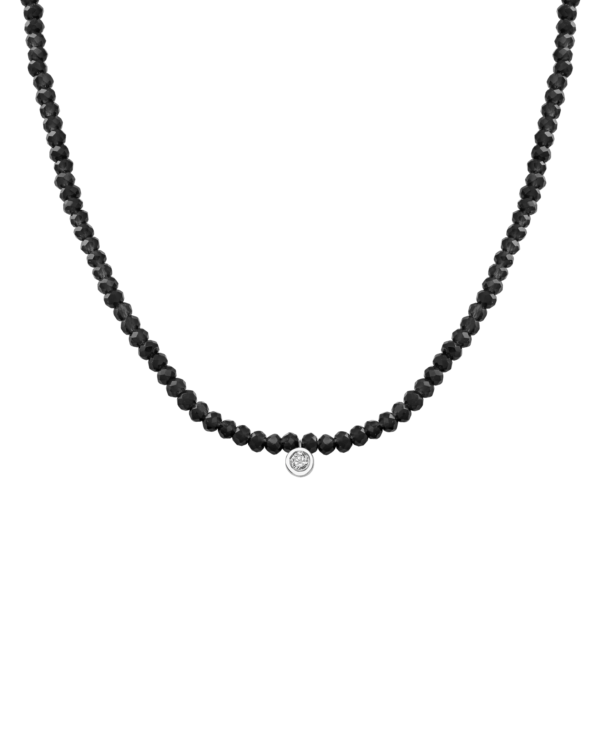 Emerald Gemstone & Diamond Necklace - 14K White Gold