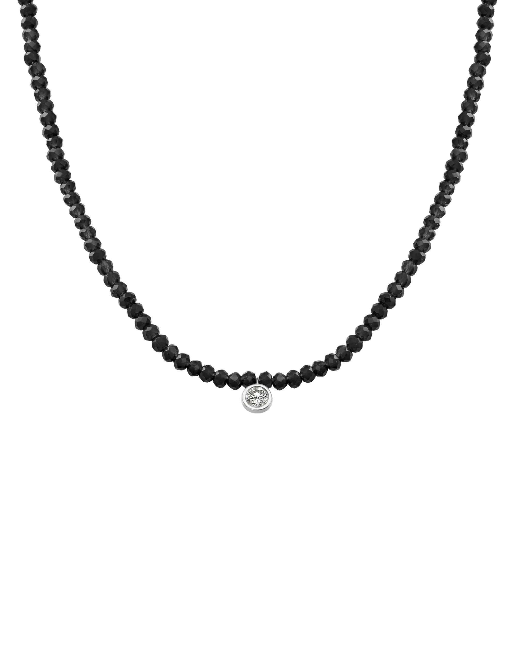 Emerald Gemstone & Diamond Necklace - 14K White Gold