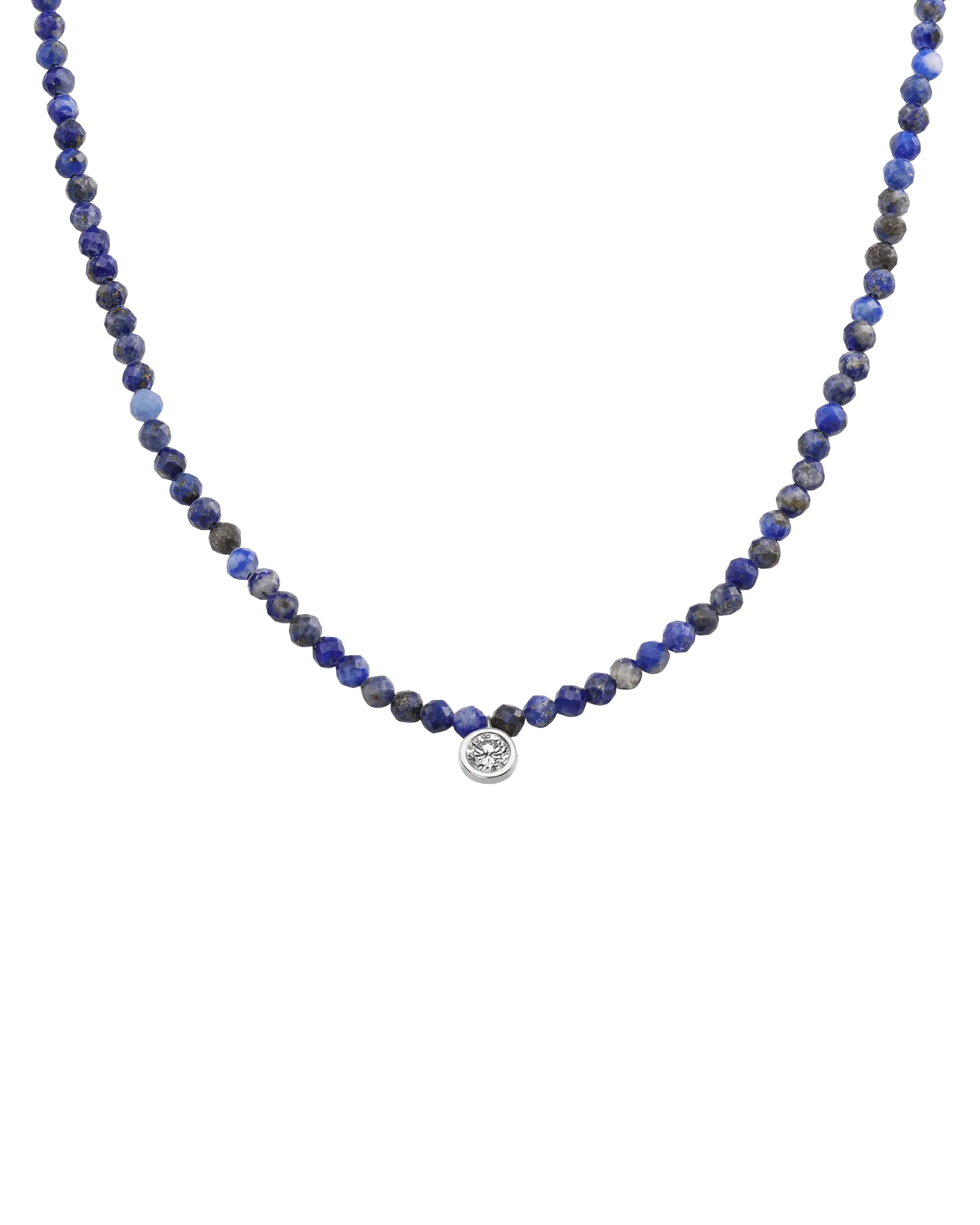 Emerald Gemstone & Diamond Necklace - 14K White Gold