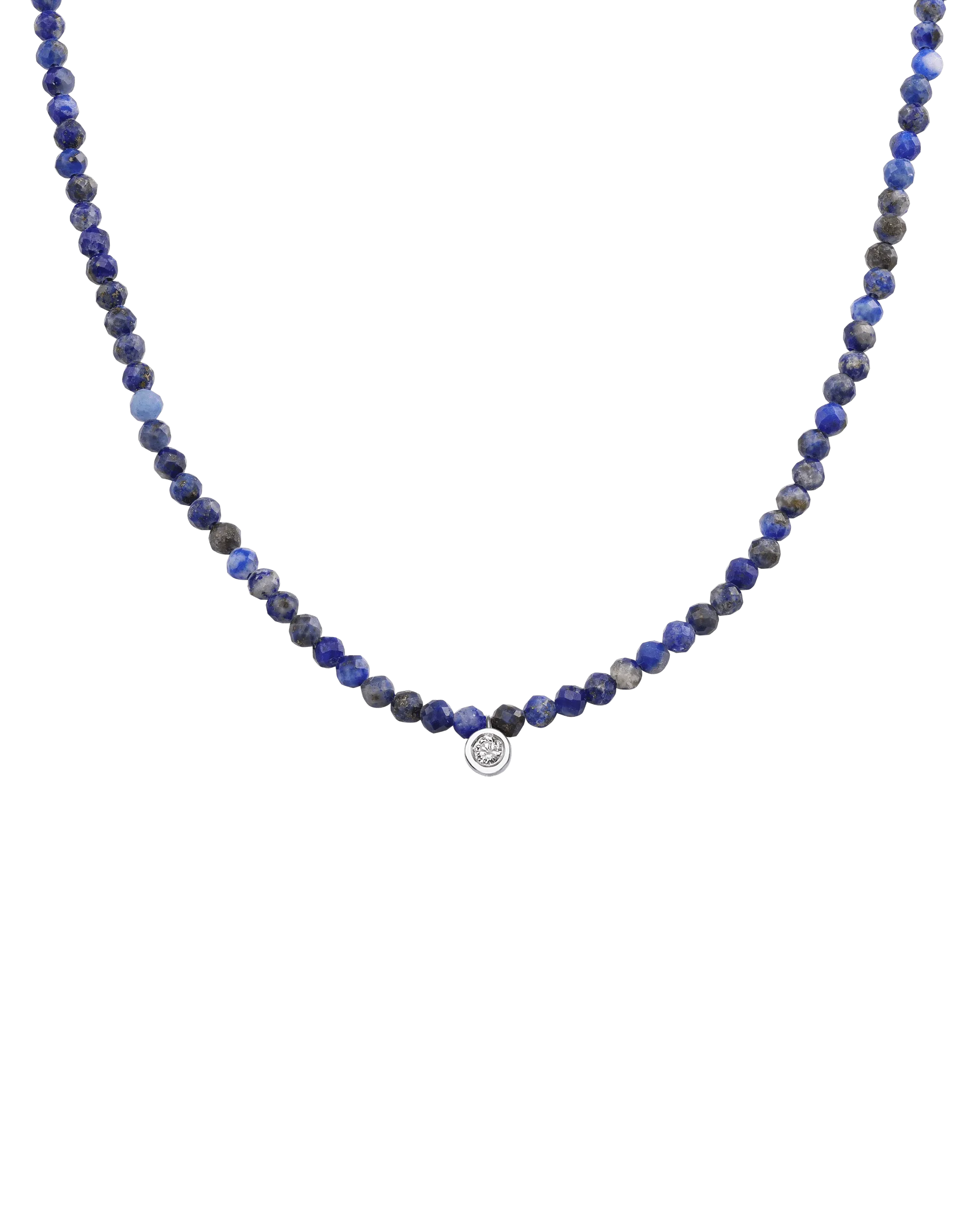 Emerald Gemstone & Diamond Necklace - 14K White Gold