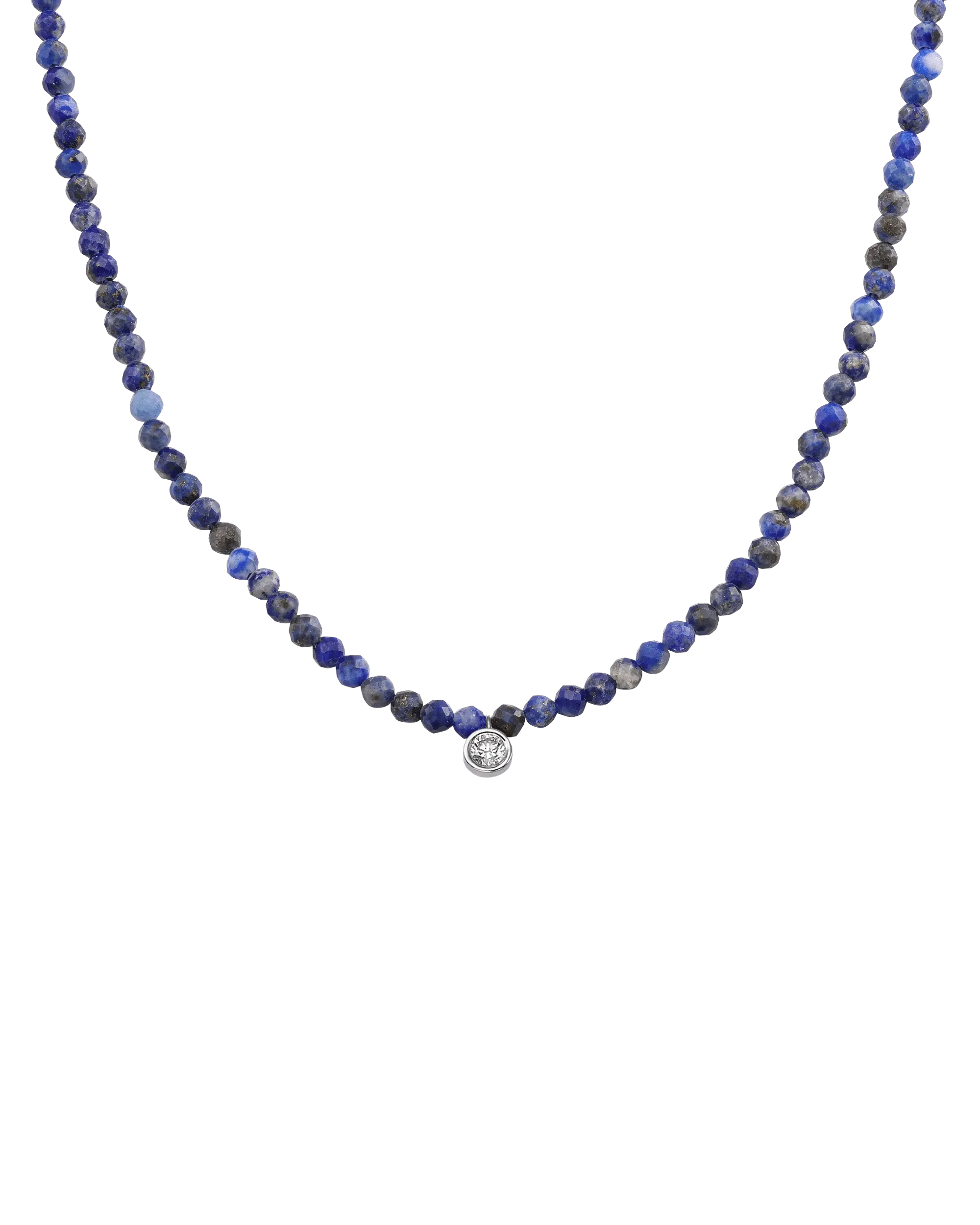 Emerald Gemstone & Diamond Necklace - 14K White Gold
