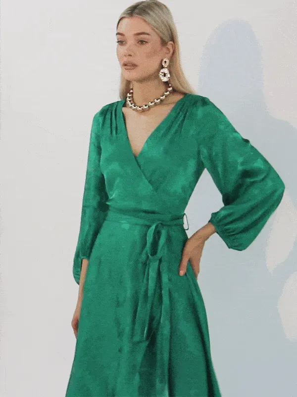 Emme Emerald Jacquard Dress